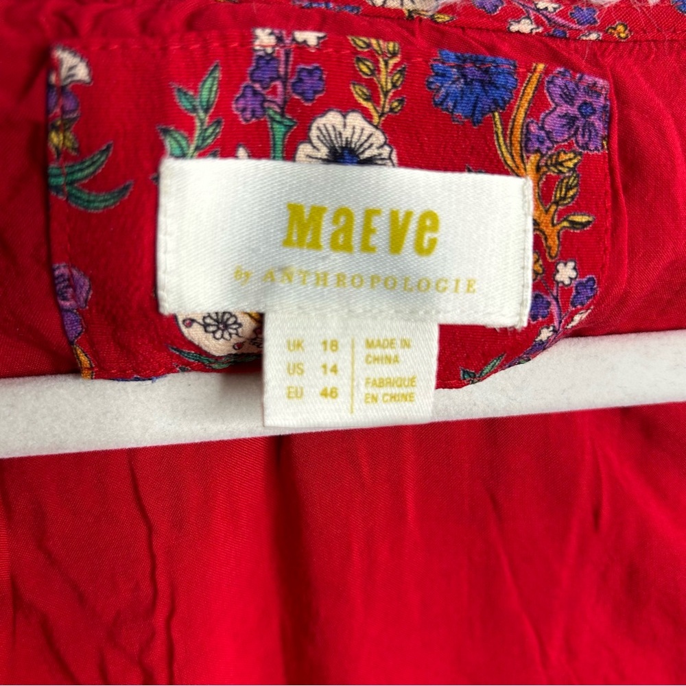 Anthropologie Red Ruffled Tiered Sundress - Picture 7 of 11